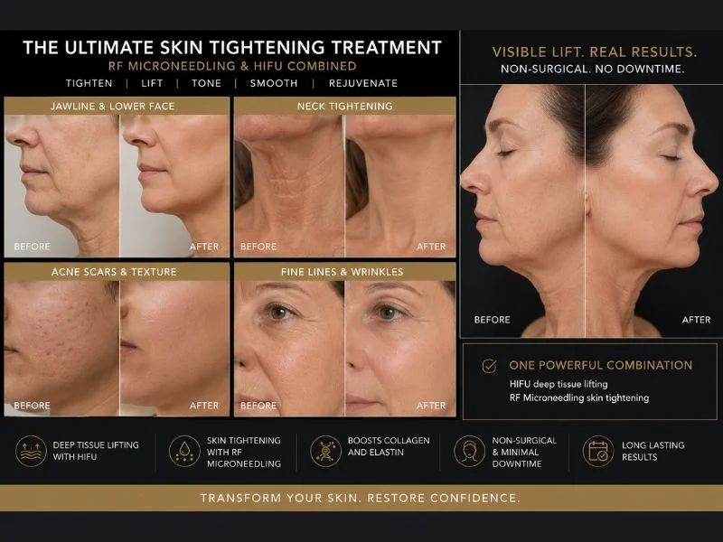 Results of combined treatment for the ultimate skin tightening treatment Bishops Stortford